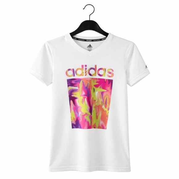 adidas Other - Adidas Girls Large Climalite White Graphic T-Shirt Multicolor Logo